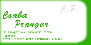 csaba pranger business card